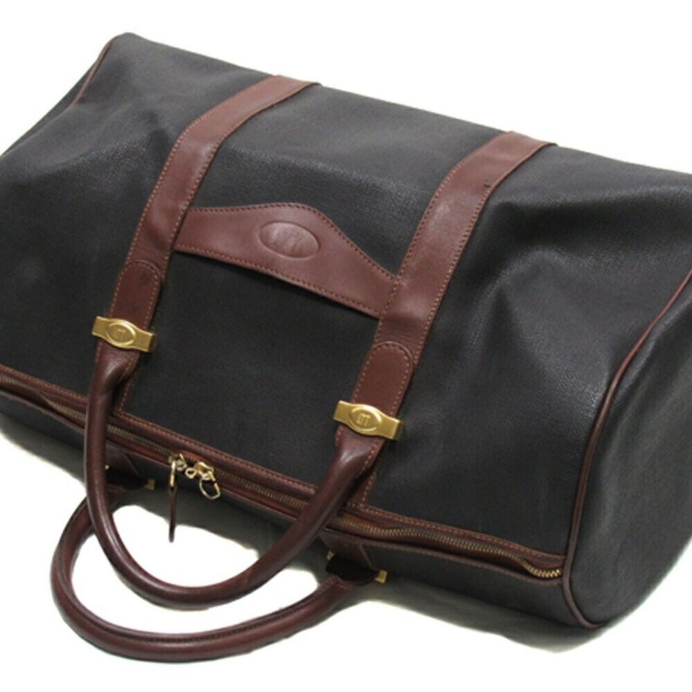 Dunhill Boston bag Black brown gold Women Authentic secondhand